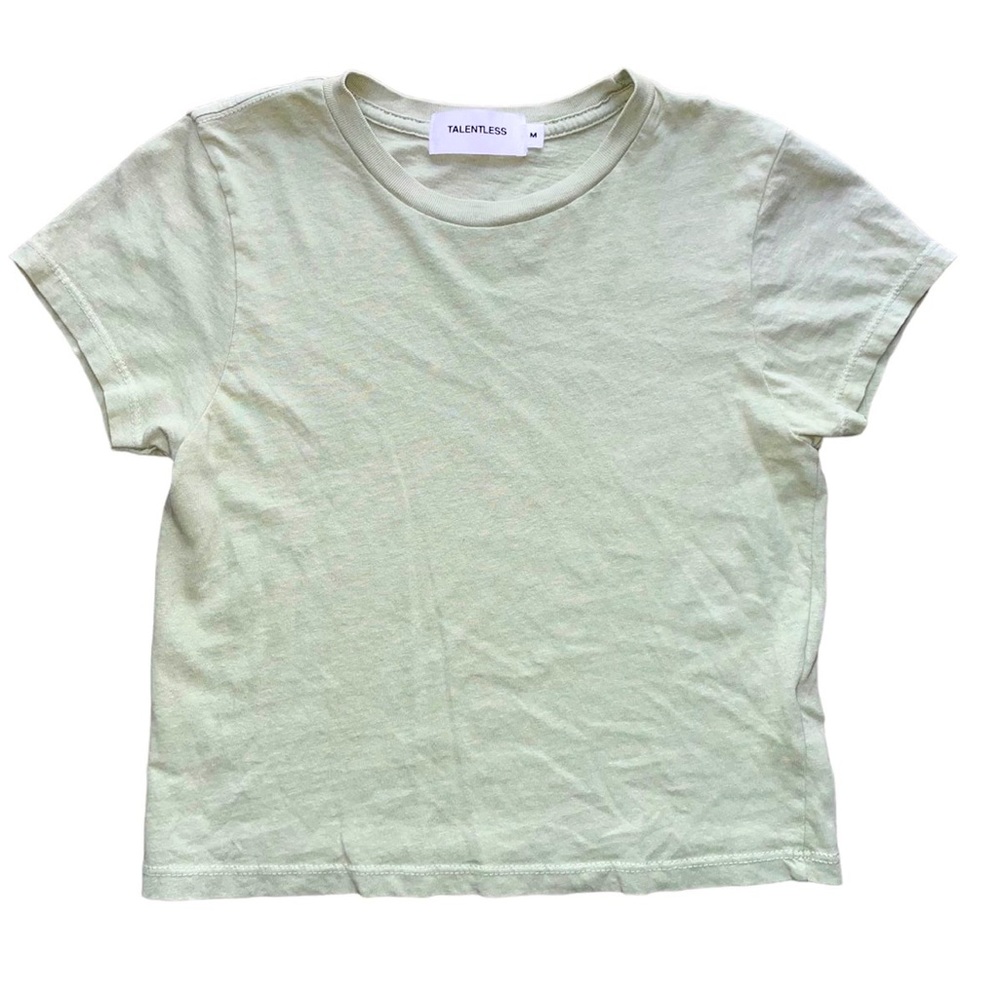 Talentless Cropped baby tee style Short sleeve top light mint green SzM NEW